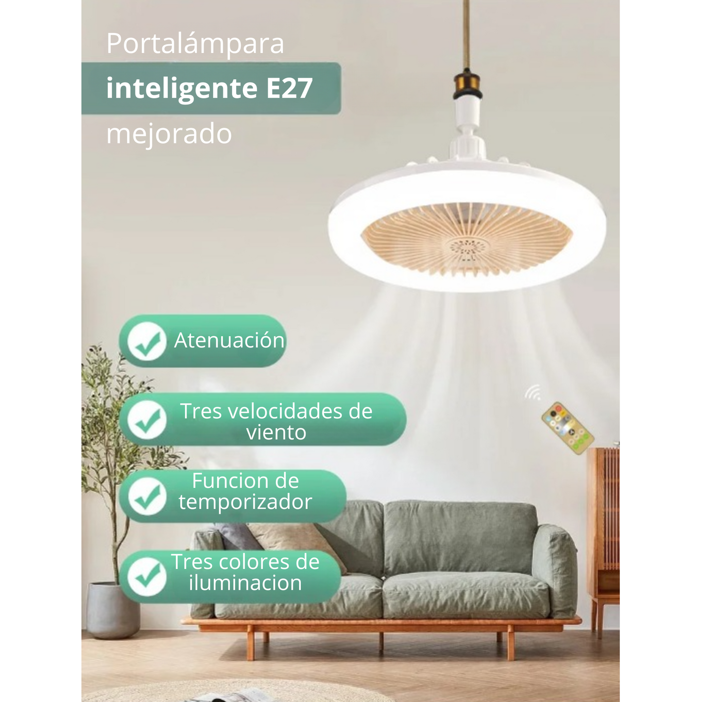 Ventilador con luz y aromatizante